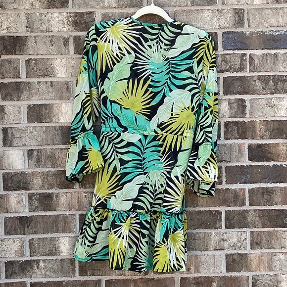Take 50% OFF- Club Z Collection Tropical Leaf Print Dress, Size-M - Picture 9 of 11